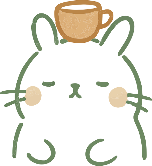 Logo Mokko Café com o mascote coelho Mokko